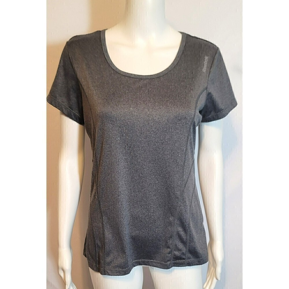 Reebok Women Gray Short Sleeve Active T-Shirt Size S